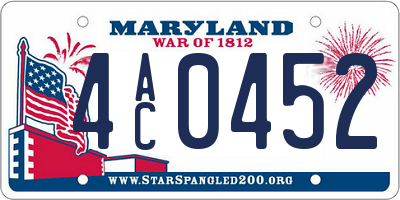 MD license plate 4AC0452