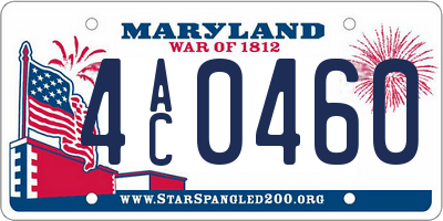 MD license plate 4AC0460