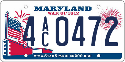 MD license plate 4AC0472