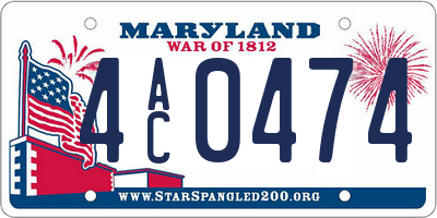 MD license plate 4AC0474