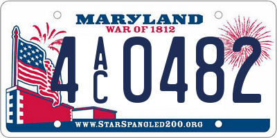 MD license plate 4AC0482