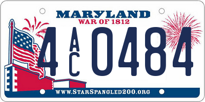 MD license plate 4AC0484