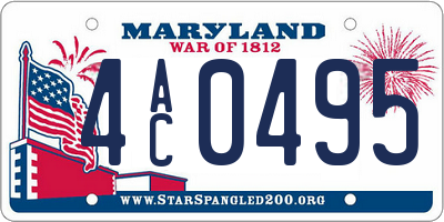 MD license plate 4AC0495