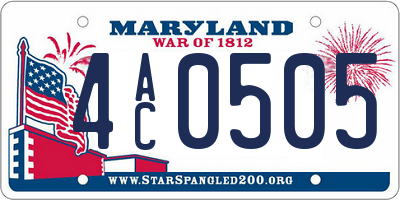 MD license plate 4AC0505