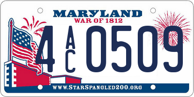 MD license plate 4AC0509
