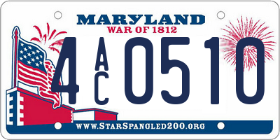 MD license plate 4AC0510