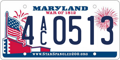 MD license plate 4AC0513