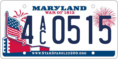 MD license plate 4AC0515