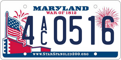 MD license plate 4AC0516