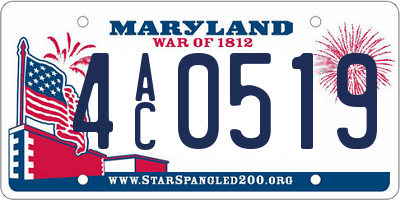 MD license plate 4AC0519