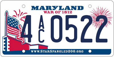 MD license plate 4AC0522