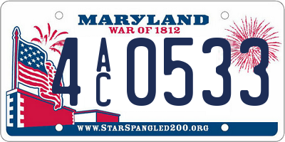 MD license plate 4AC0533