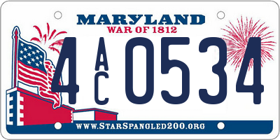 MD license plate 4AC0534