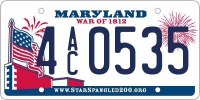 MD license plate 4AC0535