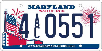 MD license plate 4AC0551