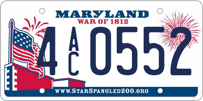 MD license plate 4AC0552