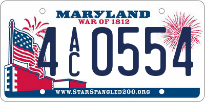 MD license plate 4AC0554