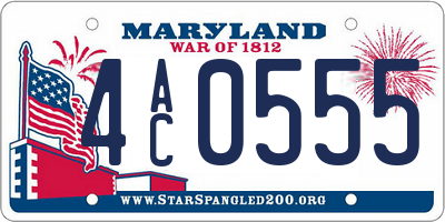 MD license plate 4AC0555