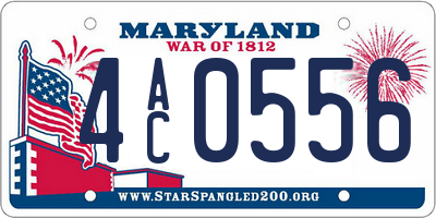 MD license plate 4AC0556