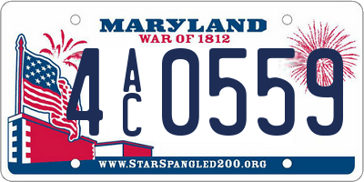 MD license plate 4AC0559