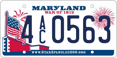 MD license plate 4AC0563