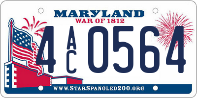 MD license plate 4AC0564