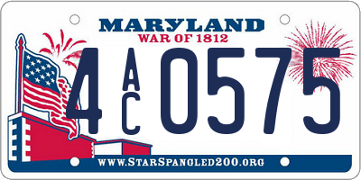 MD license plate 4AC0575