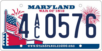 MD license plate 4AC0576