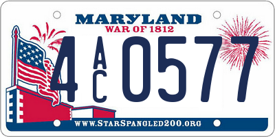 MD license plate 4AC0577