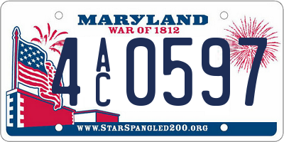 MD license plate 4AC0597