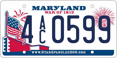 MD license plate 4AC0599
