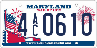 MD license plate 4AC0610