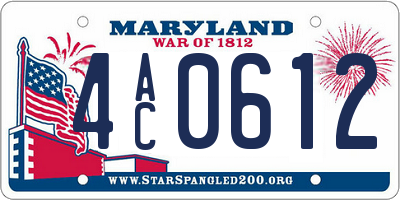 MD license plate 4AC0612