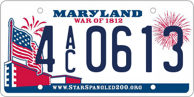 MD license plate 4AC0613