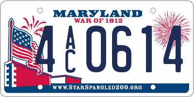 MD license plate 4AC0614