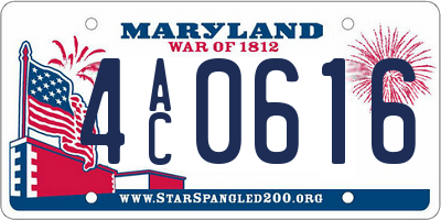 MD license plate 4AC0616
