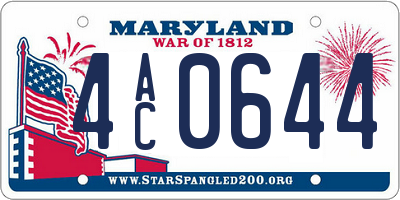 MD license plate 4AC0644