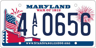 MD license plate 4AC0656