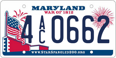MD license plate 4AC0662