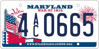 MD license plate 4AC0665