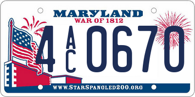 MD license plate 4AC0670