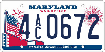 MD license plate 4AC0672
