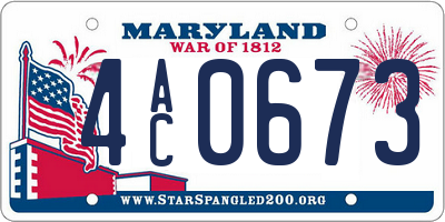 MD license plate 4AC0673