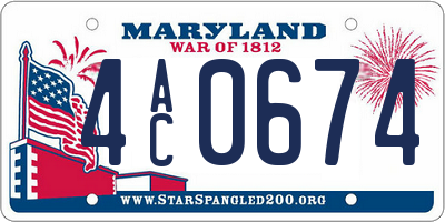 MD license plate 4AC0674
