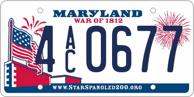 MD license plate 4AC0677