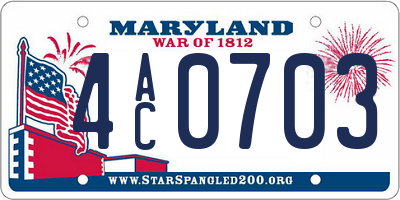 MD license plate 4AC0703