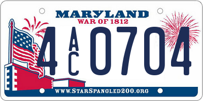 MD license plate 4AC0704