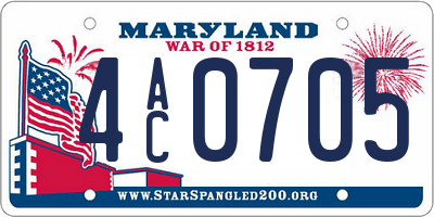 MD license plate 4AC0705