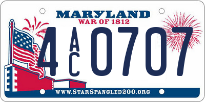 MD license plate 4AC0707
