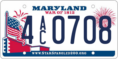 MD license plate 4AC0708